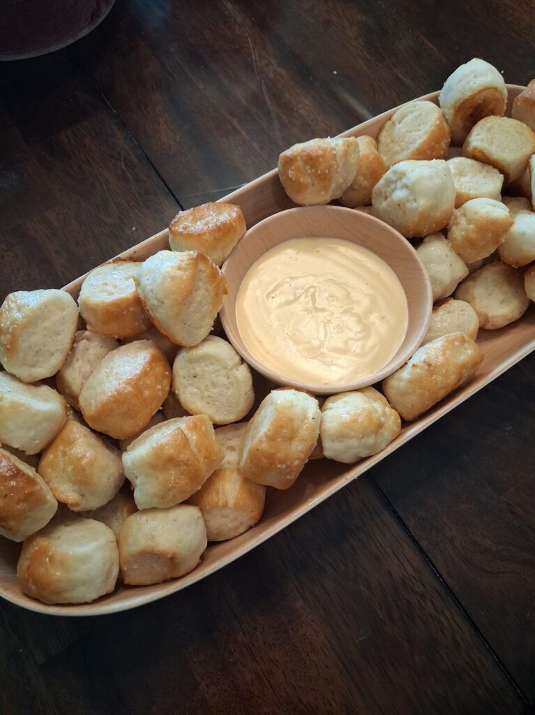 Pretzel Bites with Cheese Sauce